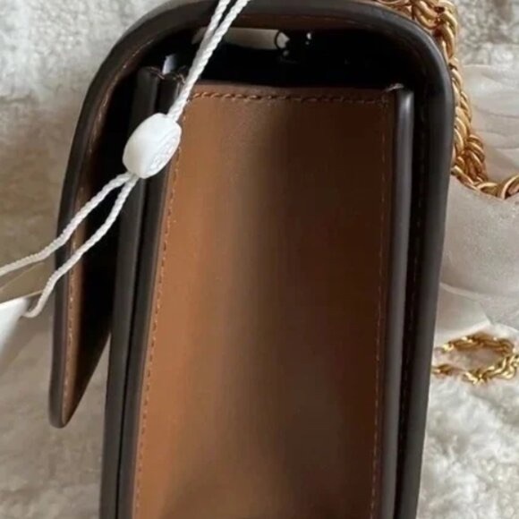 Tory Burch Tan Crossbody Bag with Gold Logo - Picture 5 of 5